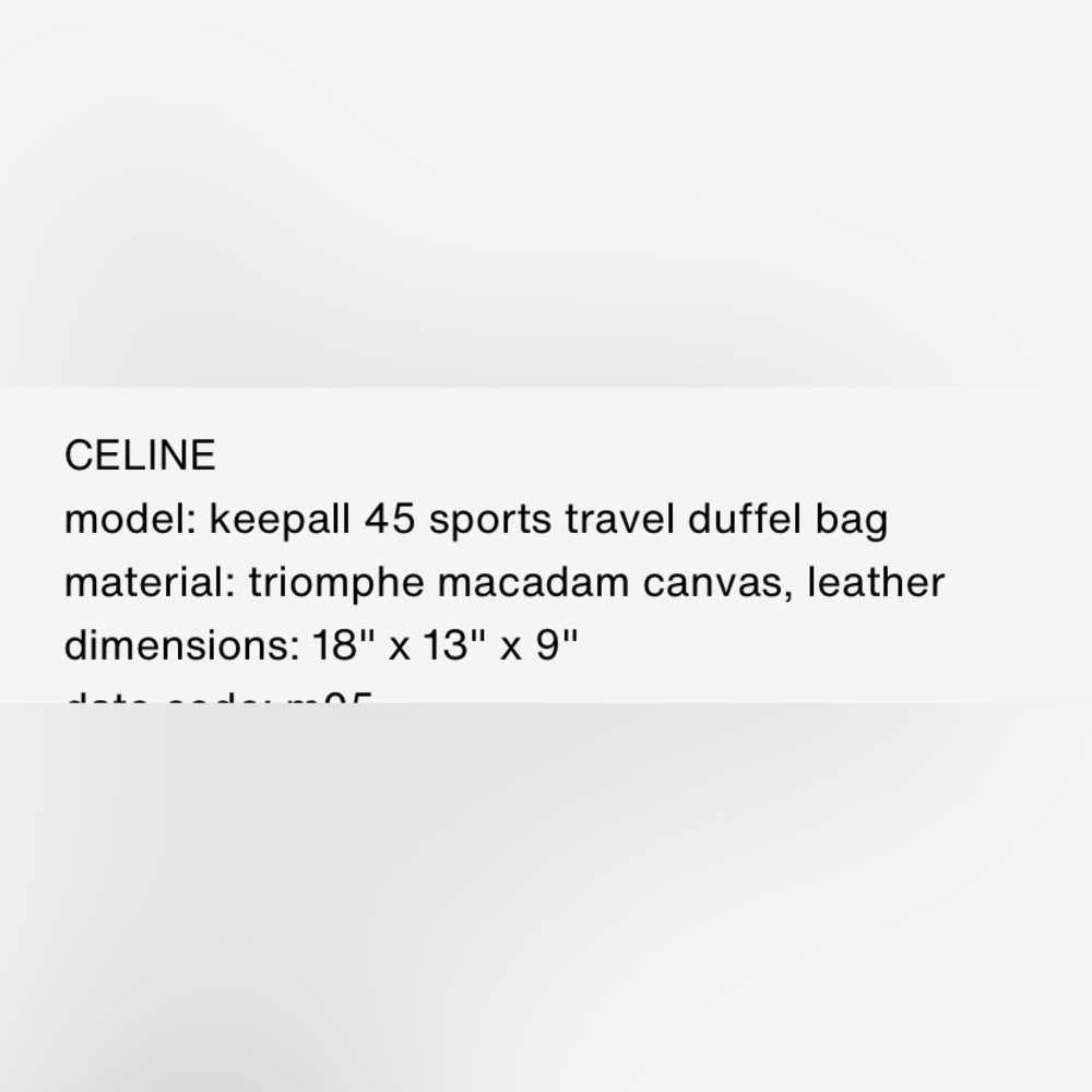 Celine Vintage KeepAll 45 Sport Duffel Weekender Triomphe Macadam Canvas - Picture 2 of 2